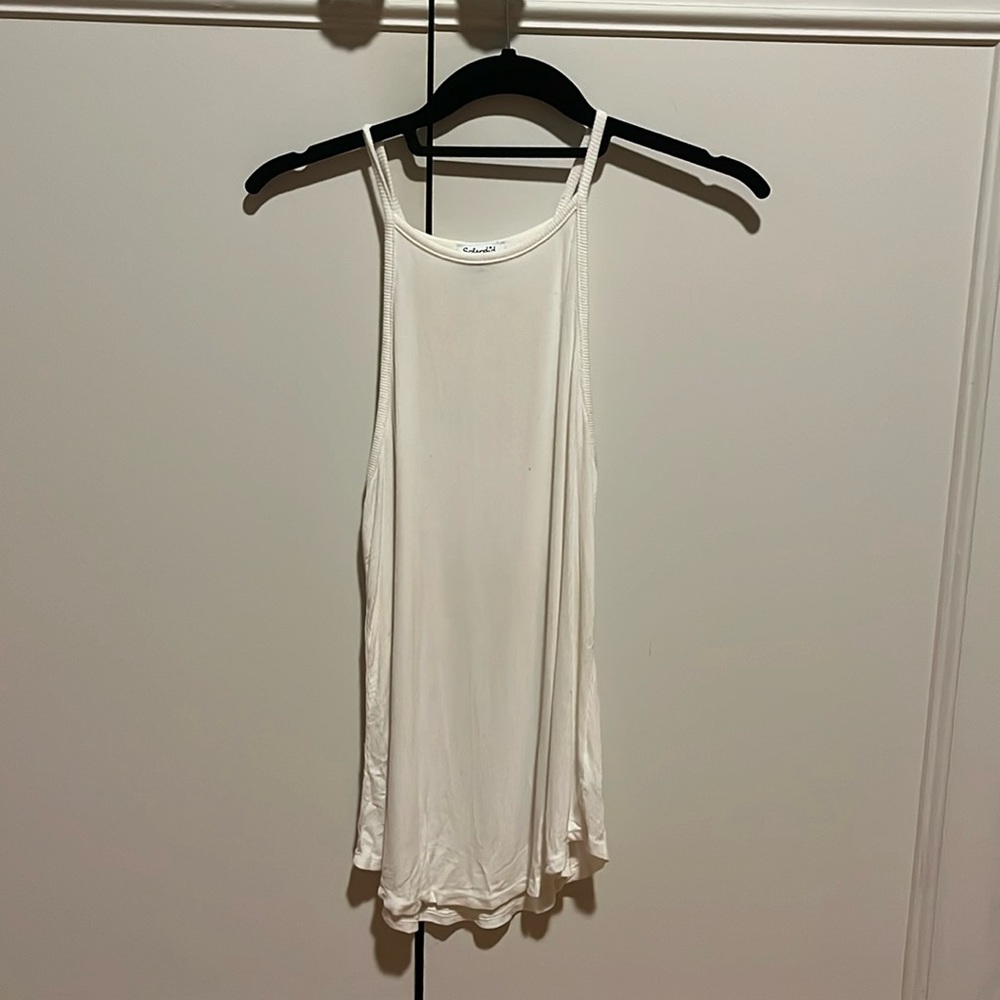 Splendid rib knit white tank
